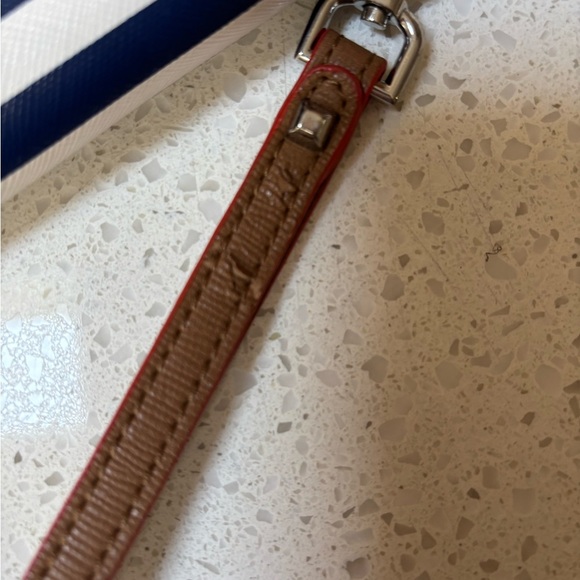 STELLA & DOT Chelsea Tech Navy White Stripe Wristlet Wallet Clutch - Picture 3 of 9